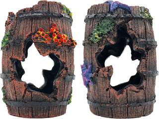 Bazayona Faeshoo Fish Tank Decoration Betta Fish Tank Decorations Accessories for Aquarium Tank, Starfish Barrel x 1pc, Aquatic Plants x 4pcs