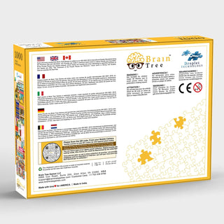 BRAIN TREE Amsterdam 1000 Piece Puzzles for Adults Kids 12+ Unique Puzzles 4 Puzzle Sorting Trays, Droplet Technology for Anti Glare & Soft Touch 27.5Lx19.5W Inch