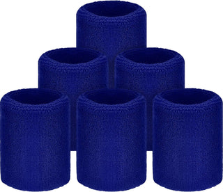 6 Pack Wrist Sweatbands Tennis Wrist Bands Absorbent Sweatbands for Football Basketball Running Athletic Sports and Working Out