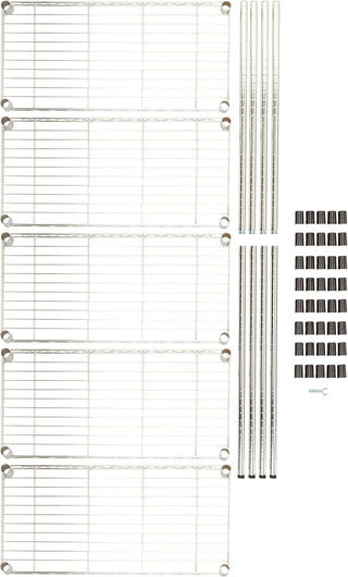 Amazon Basics 3-Shelf Adjustable, Heavy Duty Storage Shelving Unit (113.3 kilograms loading capacity per shelf), Steel Organizer Wire Rack, Black, 58.9 x 34 x 193.5 centimeters