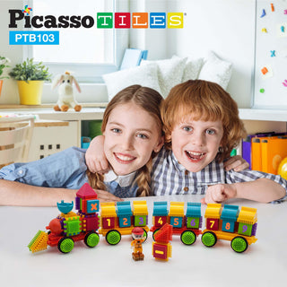 PicassoTiles 120pcs HedgehogTiles Building Block, Stacking Interlock Teeth Construction Sensory Gift STEM Toy for Kids Toddlers Age 3 + PTB120