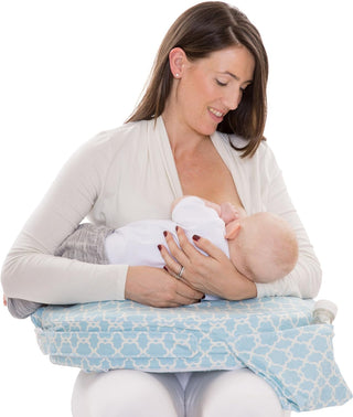 My Brest Friend Deluxe Nursing Pillow for Breastfeeding & Bottle Feeding, Enhanced Posture Support Feeding Pillow, Double Straps & Removable Extra Soft Slipcover, Evening Grey