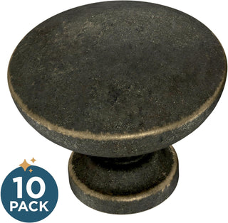 Franklin Brass Flat Top Round Kitchen Cabinet Knobs or Drawer Knobs 1-3/16" (30mm), 10-Pack Warm Chestnut Cabinet Hardware P29523K-WCN-B