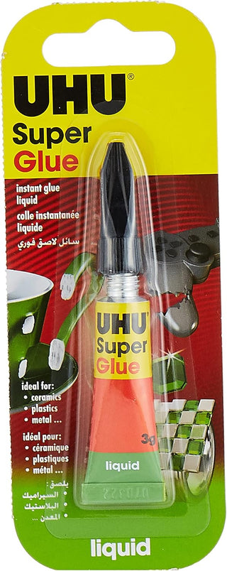 Uhu 25253,Super Glue Liquid 3 G Jumbo Card