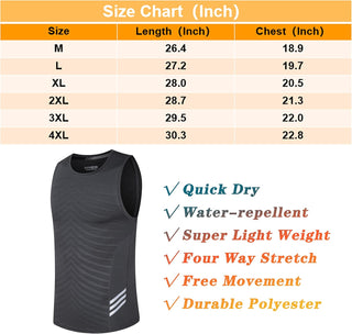 Rldym Men's Sleeveless Sports Undershirt Quick Dry Muscle Tank Tops Base Layer Vests Breathable Sport Clothing for Cycling Running Jogging Gym Vest
