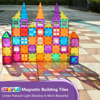 GRAFLO Magnetic Building Blocks & Construction Blocks Set for Kids - 68 Pcs Vibrant 3D Building Set as Education Toys - Magnetic Toys & Tiles for Kids - Magnetic Block for Kids - Toy for Kids 3+ Years