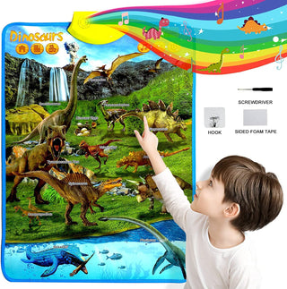 Interactive Dinosaur Poster - Electronic Interactive Educational Talking Poster Learn Names & Sounds & Facts & Games of Dinosaur Learning Toys for Toddlers, Boys and Girls Ages 3-5