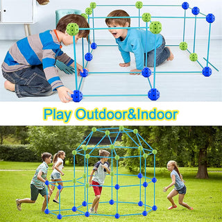 AM ANNA Fort Building Kit Glow In The Dark, 86pcs Fort Building Kit Gifts for 6+ Kids Toys, STEM Fort Builder Toys Outdoor Toys for Kids 4-8, Magic Forts DIY Building Toys (Luminous Fort Building Kit)