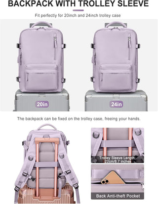 Dorany Extra Large Travel Backpack for Women as Person Item Flight Approved, 40L Carry On Backpack, 17 Inch Laptop Backpack, Waterproof Backpack, Hiking Backpack, School Bag