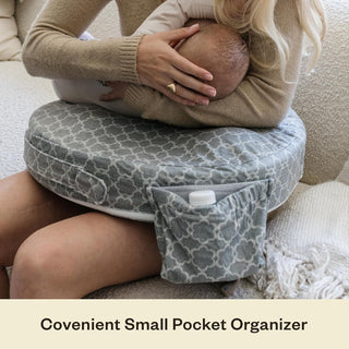 My Brest Friend Deluxe Nursing Pillow for Breastfeeding & Bottle Feeding, Enhanced Posture Support Feeding Pillow, Double Straps & Removable Extra Soft Slipcover, Evening Grey