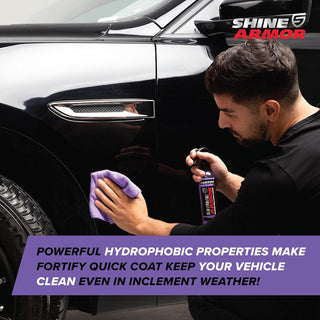 Shine Armor Fortify Quick Coat ââ‚¬â€œ Ceramic Coating - Car Wax Spray - Waterless Car Wash & Wax - Hydrophobic Top Coat Polish & Polymer Paint Sealant Protection