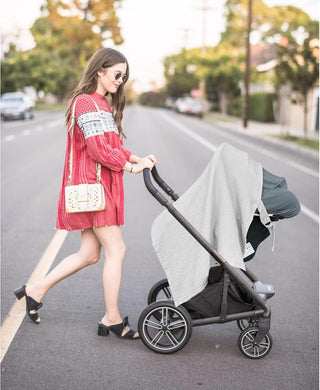 Konssy Muslin Nursing Cover for Baby Breastfeeding, Breathable 100% Cotton Breastfeeding Cover with Rigid Hoop for Mother Nursing Apron, Multi-use Carseat, Brown (BRJ05)