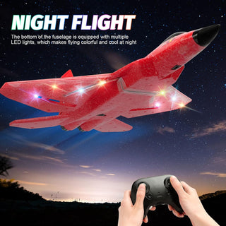 RoofWorld RC Plane, F22 Airplane Fighter Ready to Fly, 2.4Ghz 2 Channel Remote Control Airplanes Toy for Boys Girls Kids Beginners Blue02