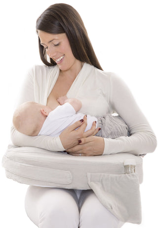 My Brest Friend Deluxe Nursing Pillow for Breastfeeding & Bottle Feeding, Enhanced Posture Support Feeding Pillow, Double Straps & Removable Extra Soft Slipcover, Evening Grey