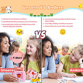 Talking Flash Cards Learning Toys for Toddlers 1-6 Year Old,British English, 224 Words, Audible Educational Toys, Preschool Learning Resource Electronic Interactive Toy Birthday Gifts for Kids-Pink
