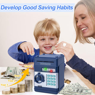 Refasy Piggy Bank for Girls 4-11 Years Old,Refasy Kids Safe Bank for Boys Christmas Birthday Gifts Toy for Kids Electronic ATM Money Bank for Adults Money Saving Box Safe Coin Bank Toy Kids Toys Pink