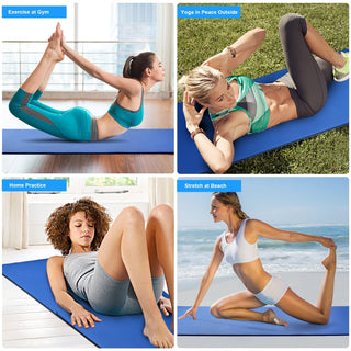 SKY-TOUCH Yoga Mat Non Slip, Yoga Mat with Strap Included 10mm Thick Exercise Mat Ideal for HiiT, Pilates, Yoga and Many Other Home Workouts