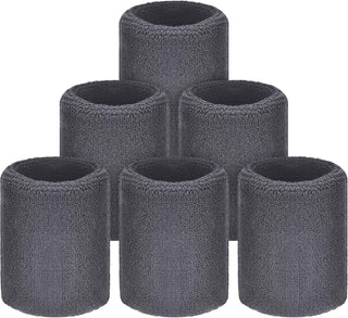 6 Pack Wrist Sweatbands Tennis Wrist Bands Absorbent Sweatbands for Football Basketball Running Athletic Sports and Working Out