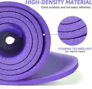 SKY-TOUCH Yoga Mat Non Slip, Yoga Mat with Strap Included 10mm Thick Exercise Mat Ideal for HiiT, Pilates, Yoga and Many Other Home Workouts