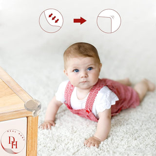 DEAL HUNT Child Proof Edge and Corner Protector Kit -Soft Silicone Bumper Strip with 4 Round & 4 L-Shaped Corner Guards - Baby Safety Corner Guards for Table Protection