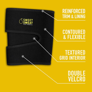 Sports Research Sweet Sweat Thigh Trimmers for Men & Women Increases Heat and Sweat Production to The Thigh Area Includes Mesh Carrying Bag (Medium, Yellow)