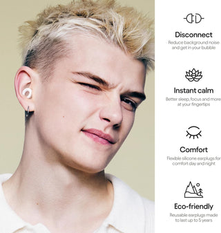 Loop Quiet - Ear Plugs for Sleep – Super Soft, Reusable Hearing Protection in Flexible Silicone for Noise Reduction & Flights - 8 Ear Tips in XS/S/M/L - SNR 24dB & NRR 14 Noise Cancelling - Black