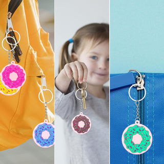 REMEL 36pcs Sweet Donut Keychain Donut Party Favors for Kids Boy Girl Sweet Doughnut Theme Birthday Party Supplies Goodie Bag Fillers