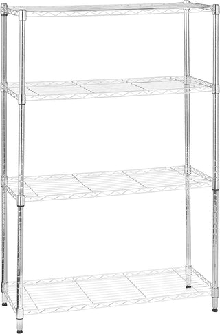 Amazon Basics 3-Shelf Adjustable, Heavy Duty Storage Shelving Unit (113.3 kilograms loading capacity per shelf), Steel Organizer Wire Rack, Black, 58.9 x 34 x 193.5 centimeters