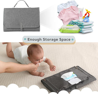 JanYoo Baby Portable Changing Pad with Wipes Pocket for Diaper Bag Wipeable Waterproof Newborn Travel Mat Shower Gifts