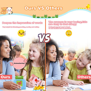 Talking Flash Cards Learning Toys for Toddlers 1-6 Year Old,British English, 224 Words, Audible Educational Toys, Preschool Learning Resource Electronic Interactive Toy Birthday Gifts for Kids-Pink