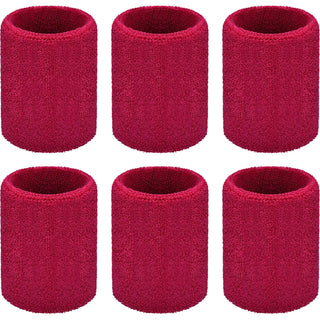 6 Pack Wrist Sweatbands Tennis Wrist Bands Absorbent Sweatbands for Football Basketball Running Athletic Sports and Working Out