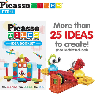 PicassoTiles 120pcs HedgehogTiles Building Block, Stacking Interlock Teeth Construction Sensory Gift STEM Toy for Kids Toddlers Age 3 + PTB120
