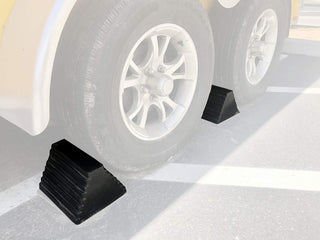 Maxxhaul 70472 Solid Rubber Heavy Duty Black Wheel Chock 2-Pack, 8" X 4" X 6"