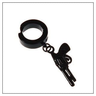 Tassel Black Earrings Without Pierced Cross Wolf Men And Women Tide Earrings