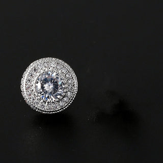 Round Full Zircon Hip Hop Personality Earrings Men And Women Trendy Diy Earrings