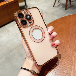 IPHONE Electroplating Soft Diamond Ring Phone Case Drill Leakage Standard Mobile Phone Case Lens Film