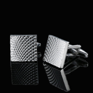 Men's Shirt French Cufflinks High Quality Enamel Vintage Pattern Laser Metal Cube Cufflinks