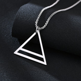 Hexagon Pendant Necklaces For Men Geometric Trangle Square