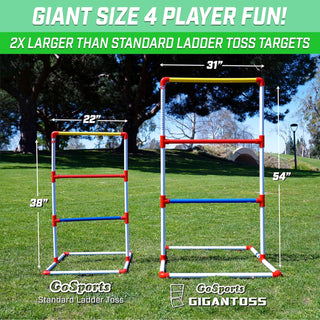 GoSports Premium Ladder Toss Outdoor Game Set with 6 Bolo Balls, Travel Carrying Case and Score Trackers - Choose Between Standard and Giant Size Sets