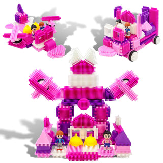 PicassoTiles 120pcs HedgehogTiles Building Block, Stacking Interlock Teeth Construction Sensory Gift STEM Toy for Kids Toddlers Age 3 + PTB120