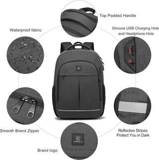 CAFELE Anti-Theft Laptop Backpack USB Travel Computer Backpack College Bookbag School Backpack