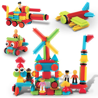 PicassoTiles 120pcs HedgehogTiles Building Block, Stacking Interlock Teeth Construction Sensory Gift STEM Toy for Kids Toddlers Age 3 + PTB120