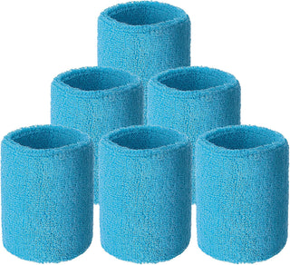 6 Pack Wrist Sweatbands Tennis Wrist Bands Absorbent Sweatbands for Football Basketball Running Athletic Sports and Working Out