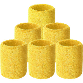 6 Pack Wrist Sweatbands Tennis Wrist Bands Absorbent Sweatbands for Football Basketball Running Athletic Sports and Working Out