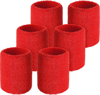 6 Pack Wrist Sweatbands Tennis Wrist Bands Absorbent Sweatbands for Football Basketball Running Athletic Sports and Working Out