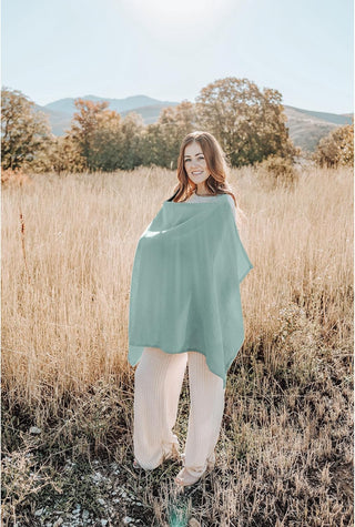 Konssy Muslin Nursing Cover for Baby Breastfeeding, Breathable 100% Cotton Breastfeeding Cover with Rigid Hoop for Mother Nursing Apron, Multi-use Carseat, Brown (BRJ05)