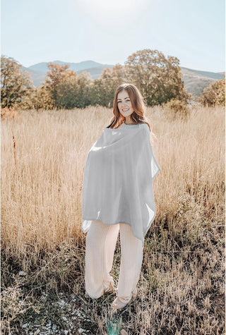 Konssy Muslin Nursing Cover for Baby Breastfeeding, Breathable 100% Cotton Breastfeeding Cover with Rigid Hoop for Mother Nursing Apron, Multi-use Carseat, Brown (BRJ05)