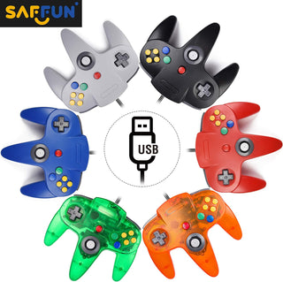 SAFFUN Classic N64 Controller, iNNEXT N64 Wired USB PC Game pad Joystick, N64 Bit USB Wired Game stick Joy pad Controller for Windows PC MAC Linux Raspberry Pi 3 Sega Genesis Higan (Grey)