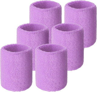 6 Pack Wrist Sweatbands Tennis Wrist Bands Absorbent Sweatbands for Football Basketball Running Athletic Sports and Working Out