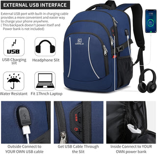 CAFELE Anti-Theft Laptop Backpack USB Travel Computer Backpack College Bookbag School Backpack